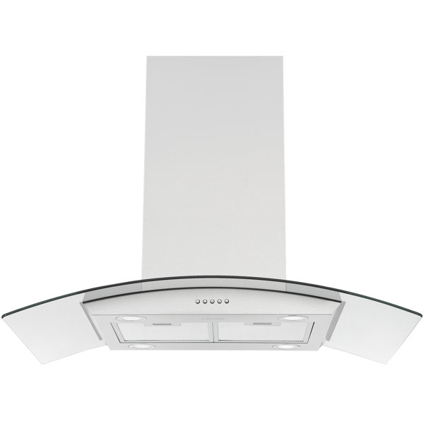 Ancona 36" Convertible Island Mount Glass Canopy Range Hood in Stainless Steel Wayfair